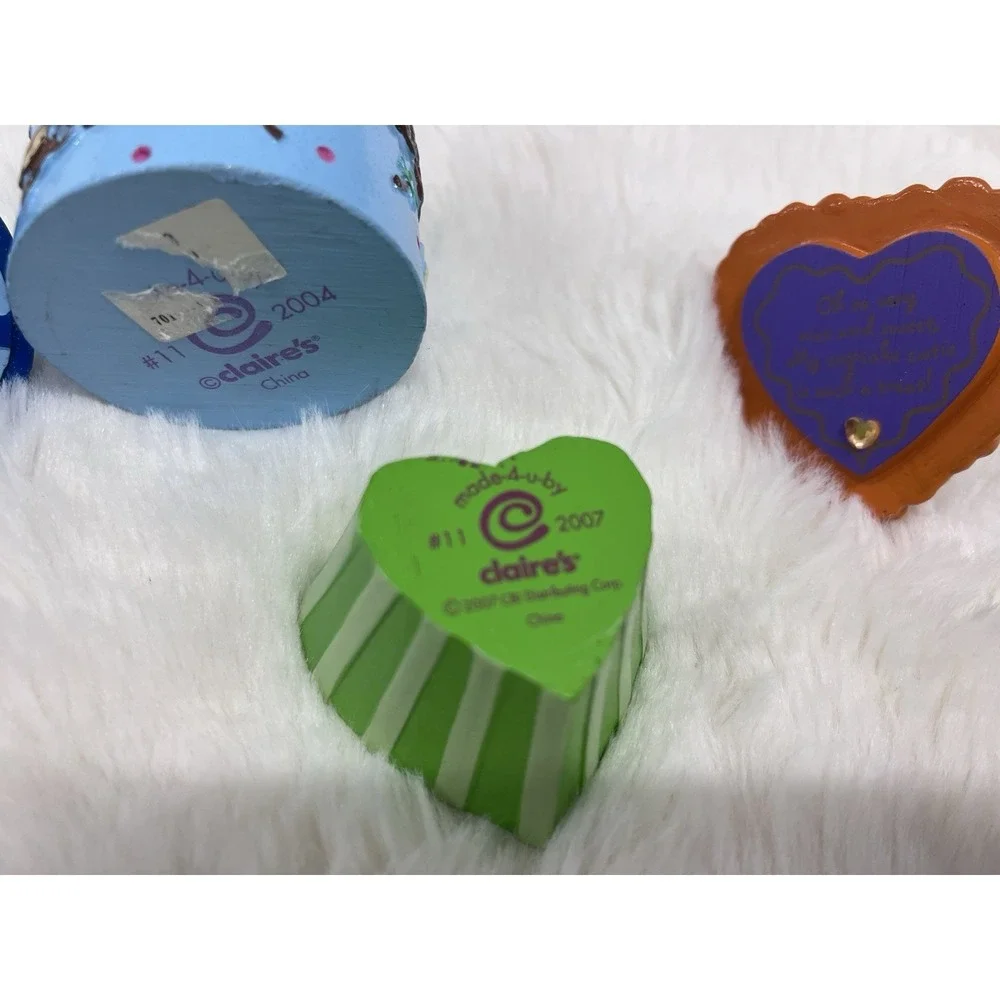 Vintage 2004 Claire's Monkey Friends Cat Heart Halloween Lot Trinket Box #11